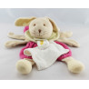 Doudou et compagnie plat lapin blanc rose 