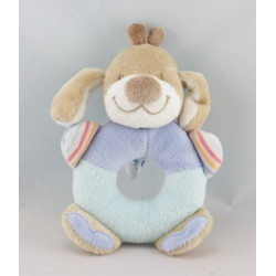 Doudou plat chien beige bleu NATTOU 