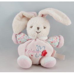 Doudou Lapin Boule rose bleu fleurs Liliblue KALOO