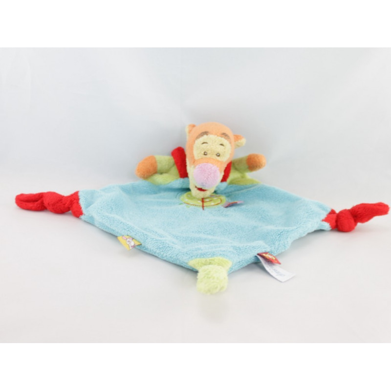 Doudou plat tigrou bleu vert oiseau DISNEY BABY NEUF