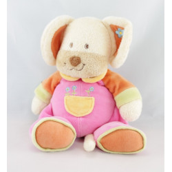 Doudou plat Mimi la souris rose fleurs NICOTOY KIABI