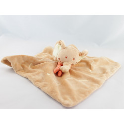 Doudou plat éléphant beige orange Jungle BENGY