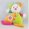 Doudou plat souris orange vert BABYSUN