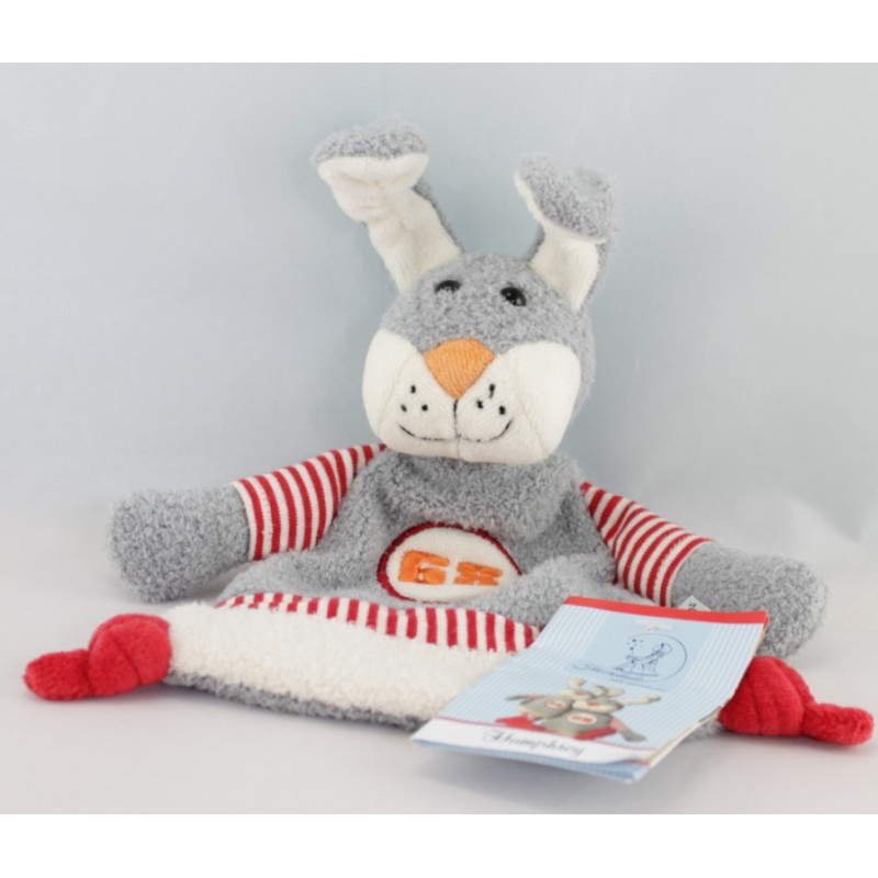 Doudou plat lapin beige rayé rouge STERNTALER