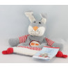 Doudou plat lapin beige rayé rouge STERNTALER