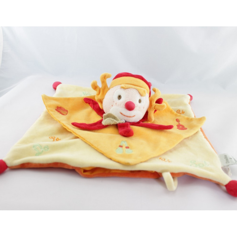 Doudou et compagnie plat clown orange rouge do ré mi fa