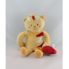 Doudou musical chat orange avec souris rouge SUCRE D'ORGE