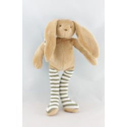 Doudou lapin  marron rayé vert SERGENT MAJOR