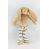 Doudou lapin  marron rayé vert SERGENT MAJOR