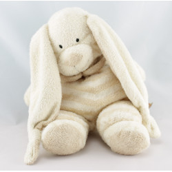Doudou lapin écru beige rayé NICOTOY