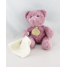 Doudou ours rose prune avec mouchoir BABY NAT 