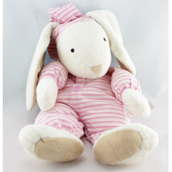 Doudou lapin pyjama rayures rose COROLLE
