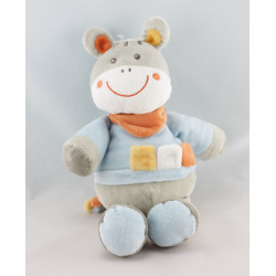 Doudou ane zébre bleu gris oiseau KIABI NICOTOY