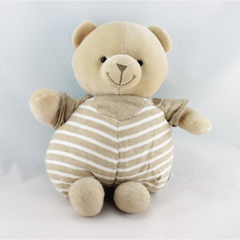 Doudou ours beige rayé NOUNOURS