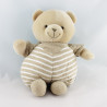 Doudou ours beige rayé NOUNOURS