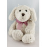 Doudou chien blanc créme noeud rose GIPSY 