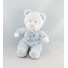 Doudou ours bleu pois papillon brodé NICOTOY
