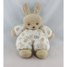 Doudou lapin beige blanc imprimé salle de bain TARTINE ET CHOCOLAT
