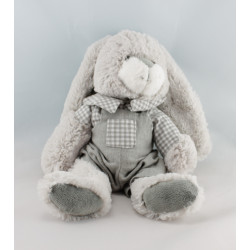 Doudou lapin gris salopette Amadeus CADES 