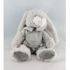 Doudou lapin gris salopette Amadeus CADES 