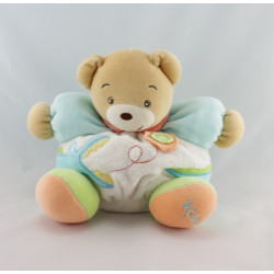 Doudou ours boule bleu blanc vert crocodile KALOO