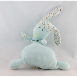 Doudou musical lapin bleu feuilles OBAIBI