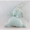 Doudou musical lapin bleu feuilles OBAIBI