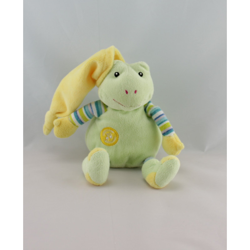 Doudou musical grenouille verte jaune GIPSY