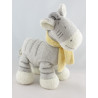 Doudou zèbre gris blanc foulard jaune NICOTOY