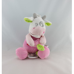 Doudou musical vache rose blanche pois MOTS D'ENFANTS