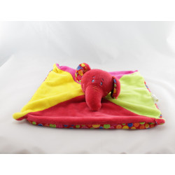 Doudou plat éléphant jaune rouge rose vert Dodo d'amour MGM