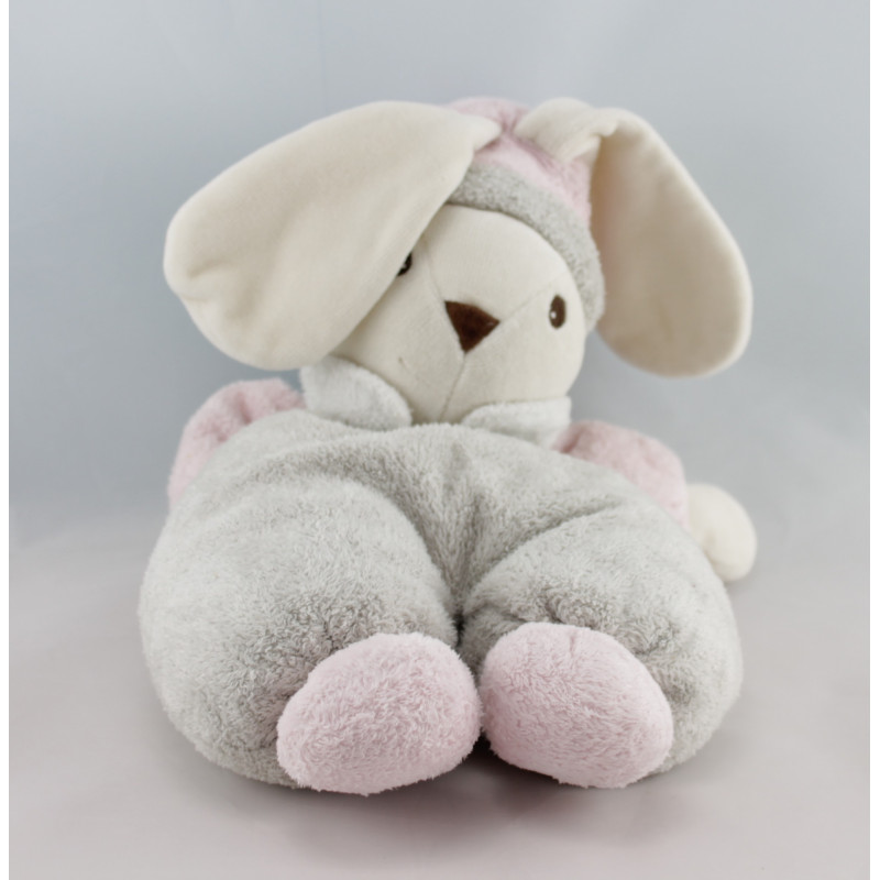 Doudou lapin gris rose NOUNOURS