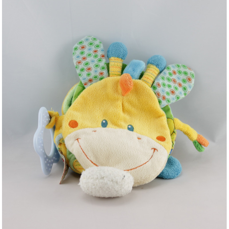 Doudou livre girafe jaune NICOTOY