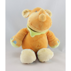 Doudou rhinocéros orange jaune vert KIABI