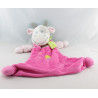 Grand Doudou plat vache rose pois foulard vert oiseau NICOTOY