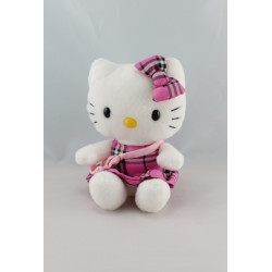 Peluche chat HELLO KITTY robe écossaise sac SANRIO LICENSE 