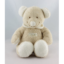 Doudou musical  souris Beige col blanc NICOTOY