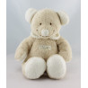 Doudou musical  souris Beige col blanc NICOTOY