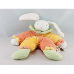 Doudou pantin lapin jaune orangevert BABY NAT 