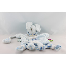 Doudou et compagnie tatoo plat marionnette lapin bleu tendresse 