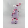 Doudou lapin mauve rayé rose BOUT'CHOU BOUTCHOU