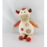 Doudou musical vache blanc beige orange NATURE ET DECOUVERTE