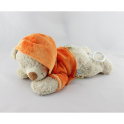 Doudou musical ours sweat capuche orange NICOTOY