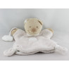 Doudou plat marionnette ours blanc rose nuage NATTOU