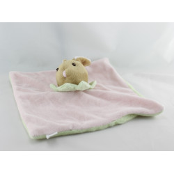 Doudou plat lapin rose poche CMP