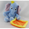 Doudou éléphant bleu mouchoir orange jaune Dumbo NICOTOY