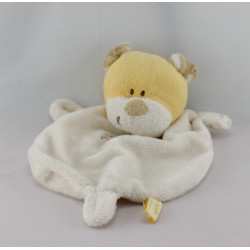 Doudou plat ours jaune blanc PETIT KIMBALOO