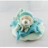 Doudou et compagnie ours bleu vert col étoile carambole