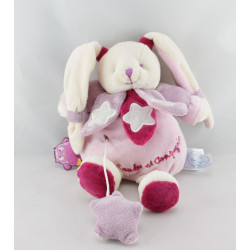 Doudou et compagnie photoluminescent lapin rose étoiles