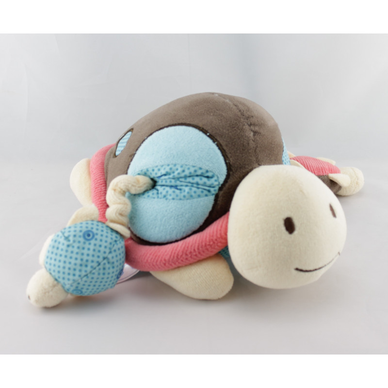 Doudou tortue marron rouge bleu BABY TO LOVE